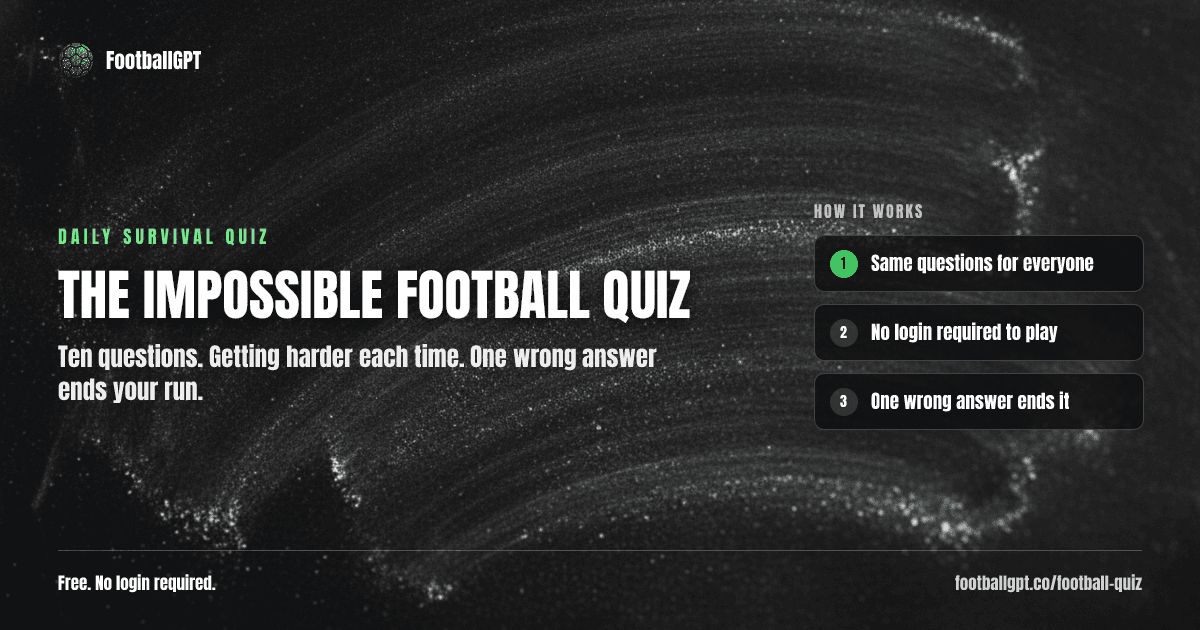 The Impossible Football Quiz, free with FootballGPT