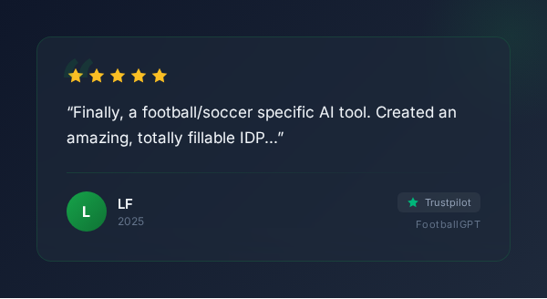 Coach feedback and testimonial about FootballGPT - review 2 of 4